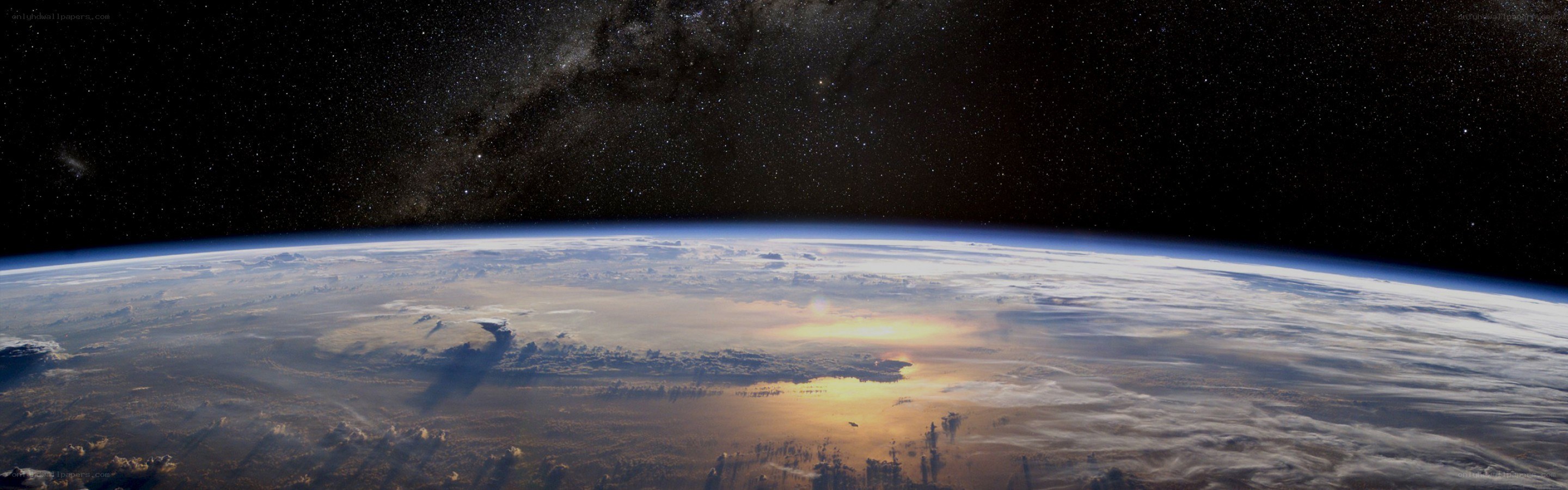 Earth from space at sunrise