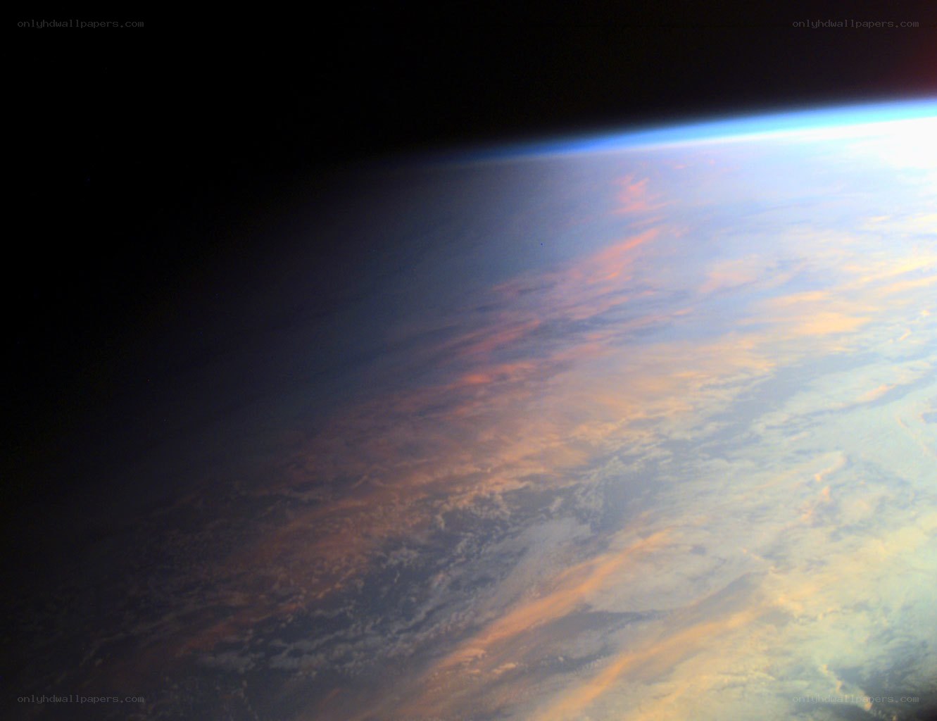 Earth from space at sunrise