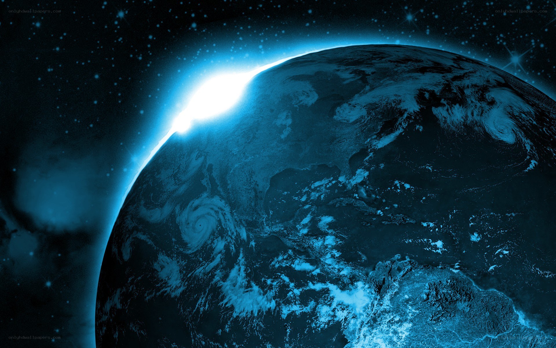 Earth from space at sunrise