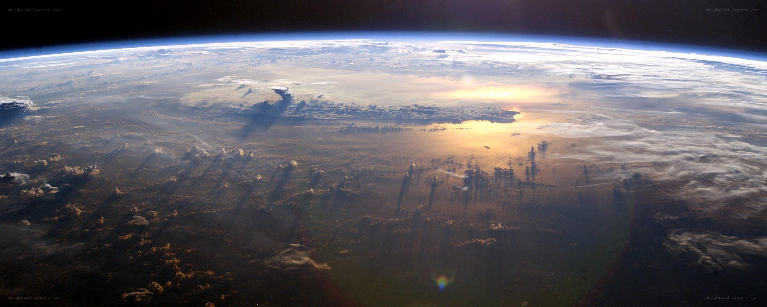 Earth from space at sunrise