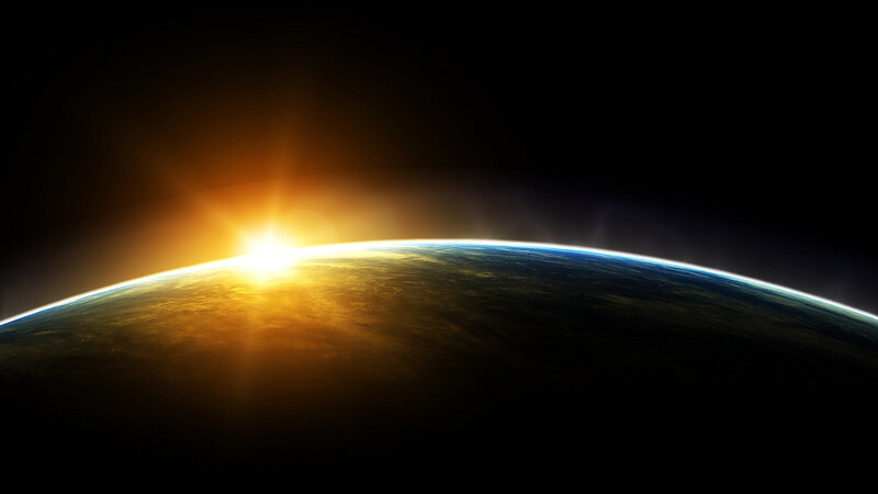 Earth from space at sunrise