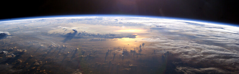 Earth from space at sunrise