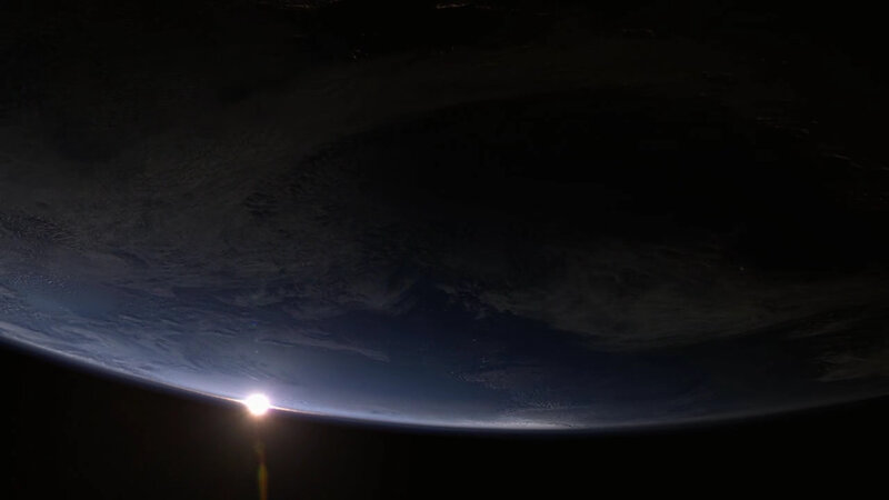 Earth from space at sunrise