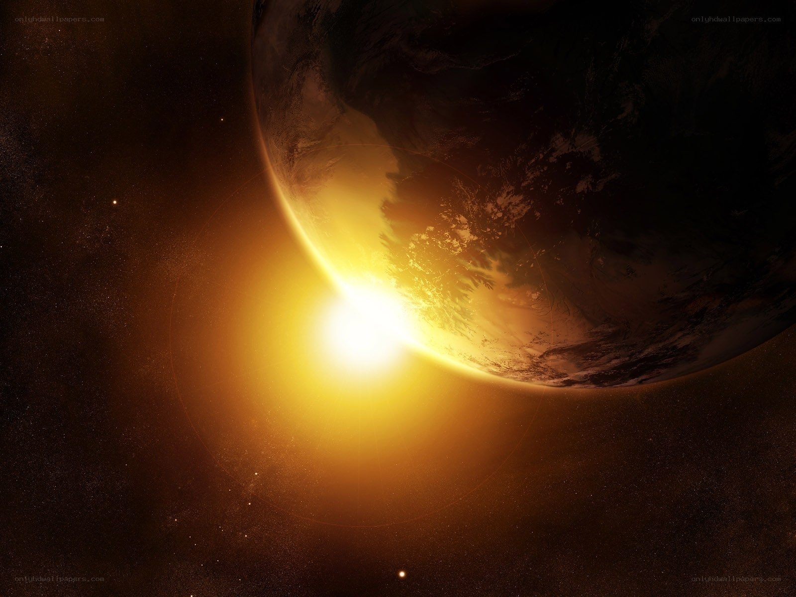Earth from space at sunrise