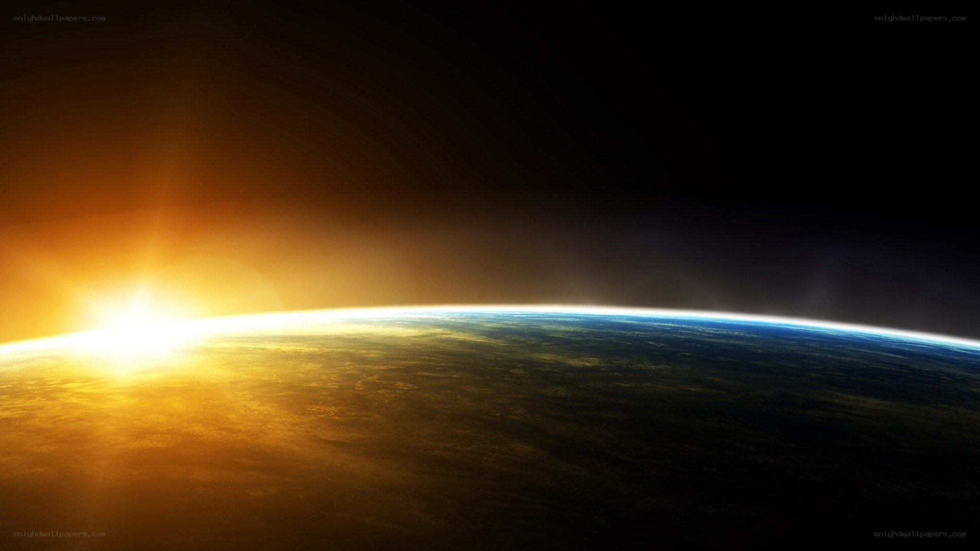 Earth from space at sunrise