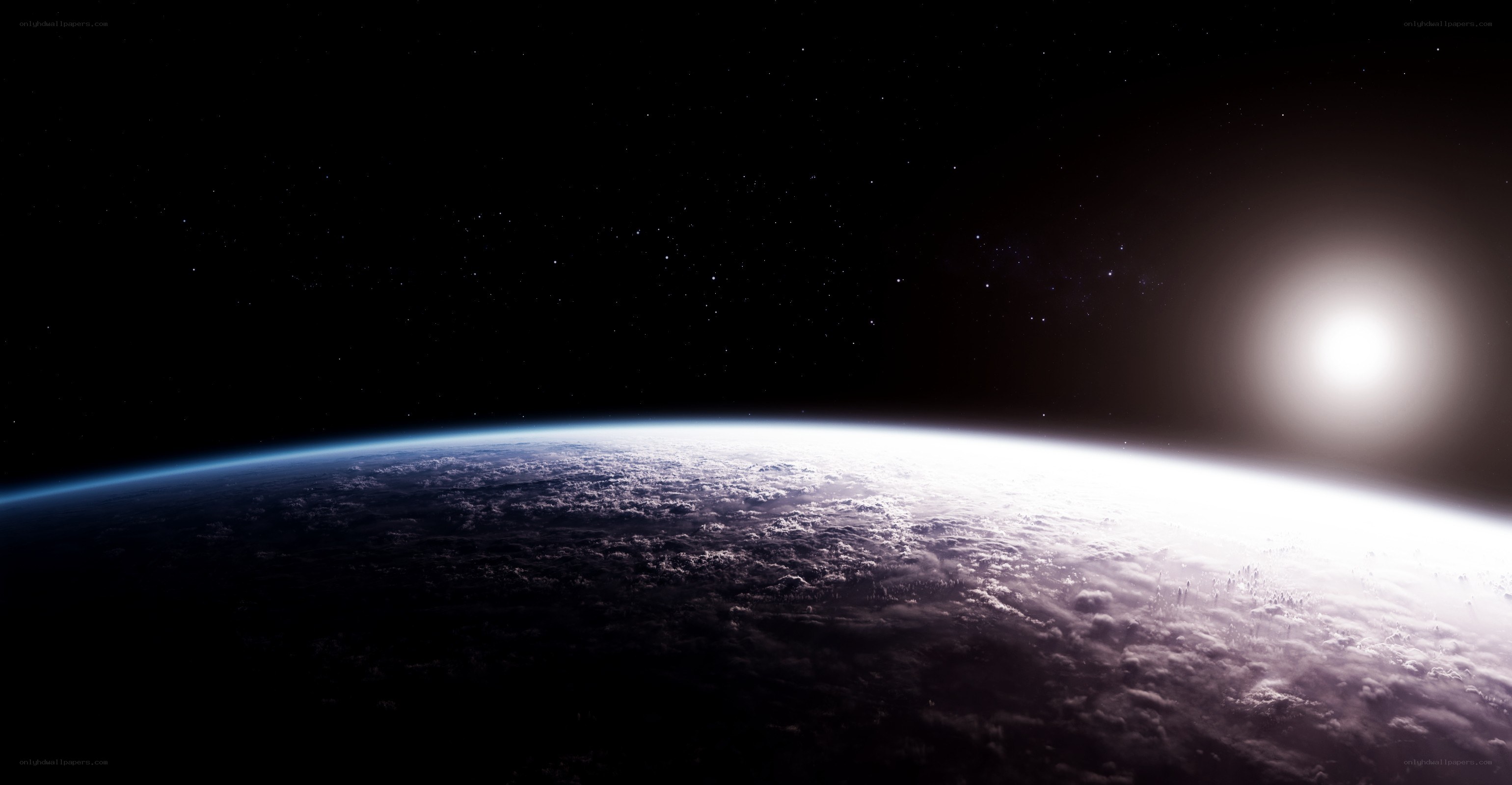 Earth from space at sunrise