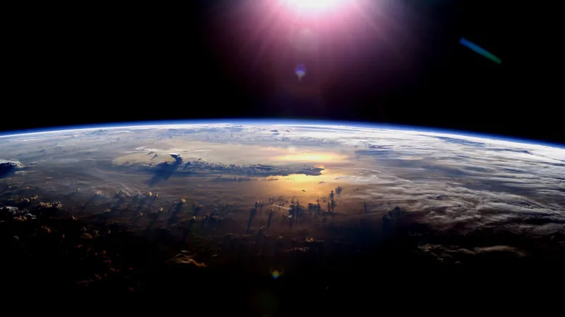 Earth from space at sunrise