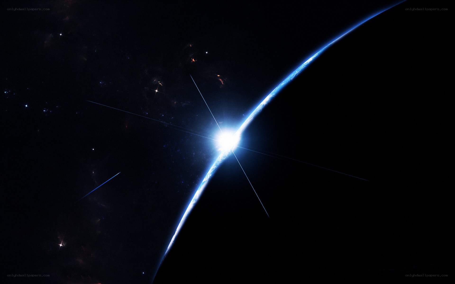 Earth from space at sunrise