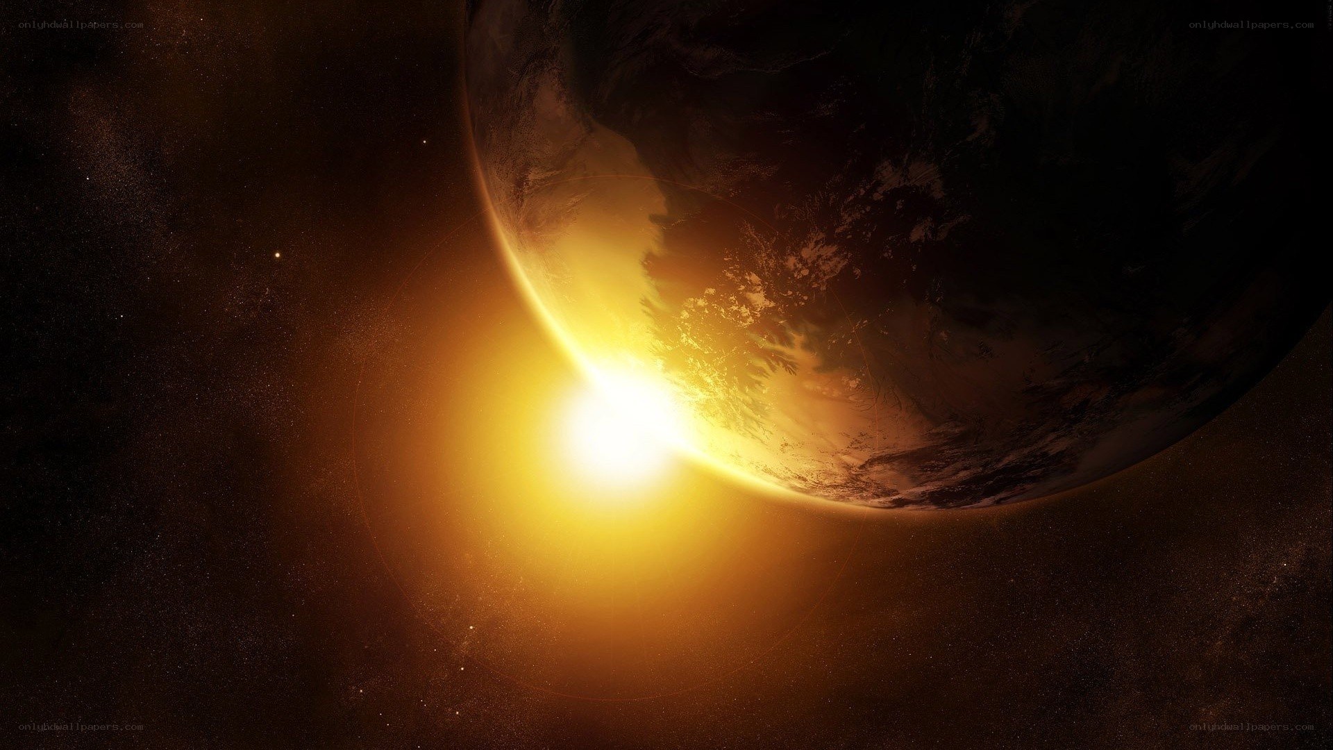 Earth from space at sunrise