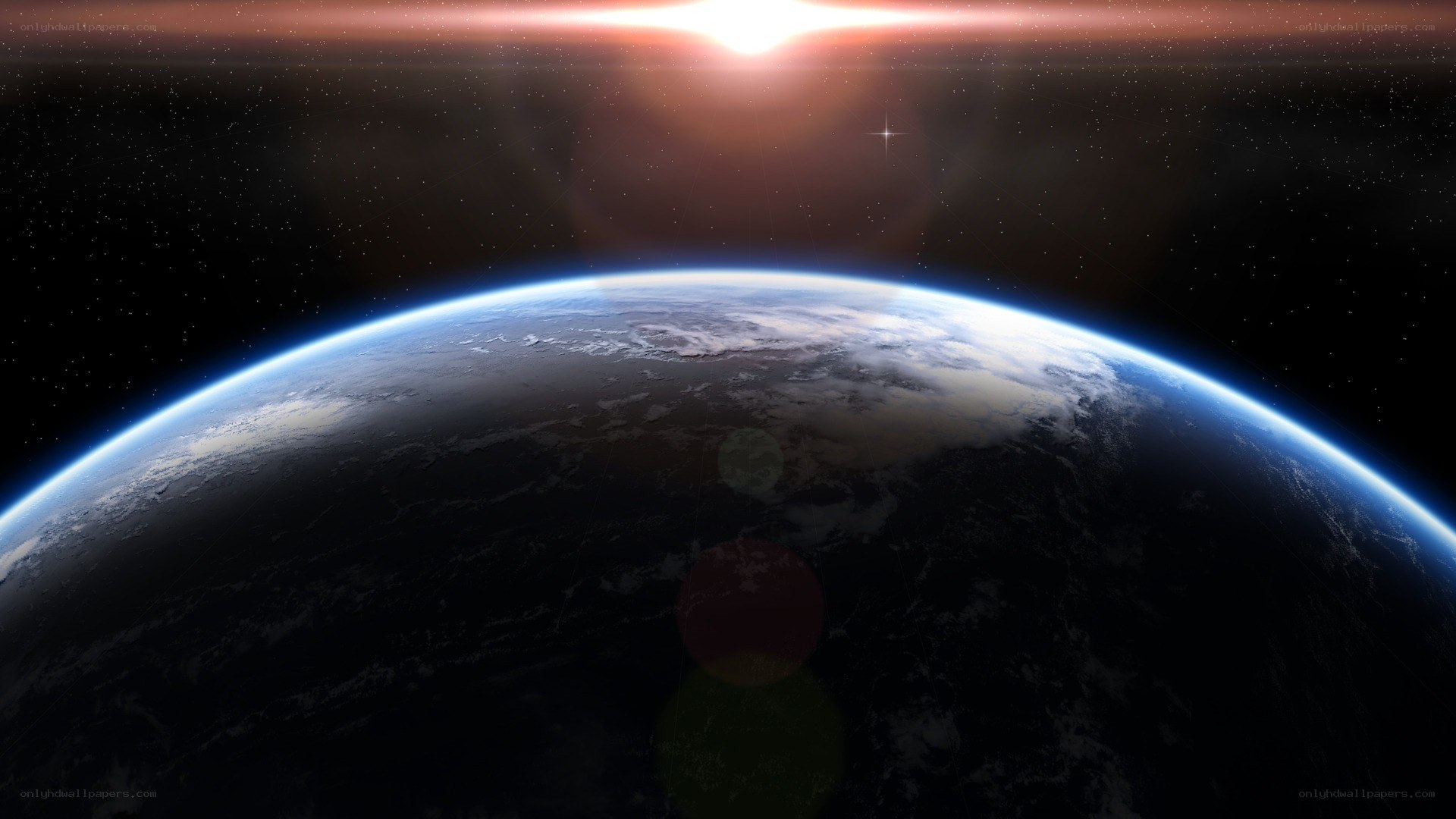 Earth from space at sunrise