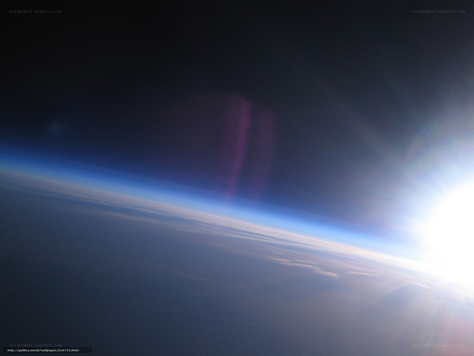 Earth from space at sunrise