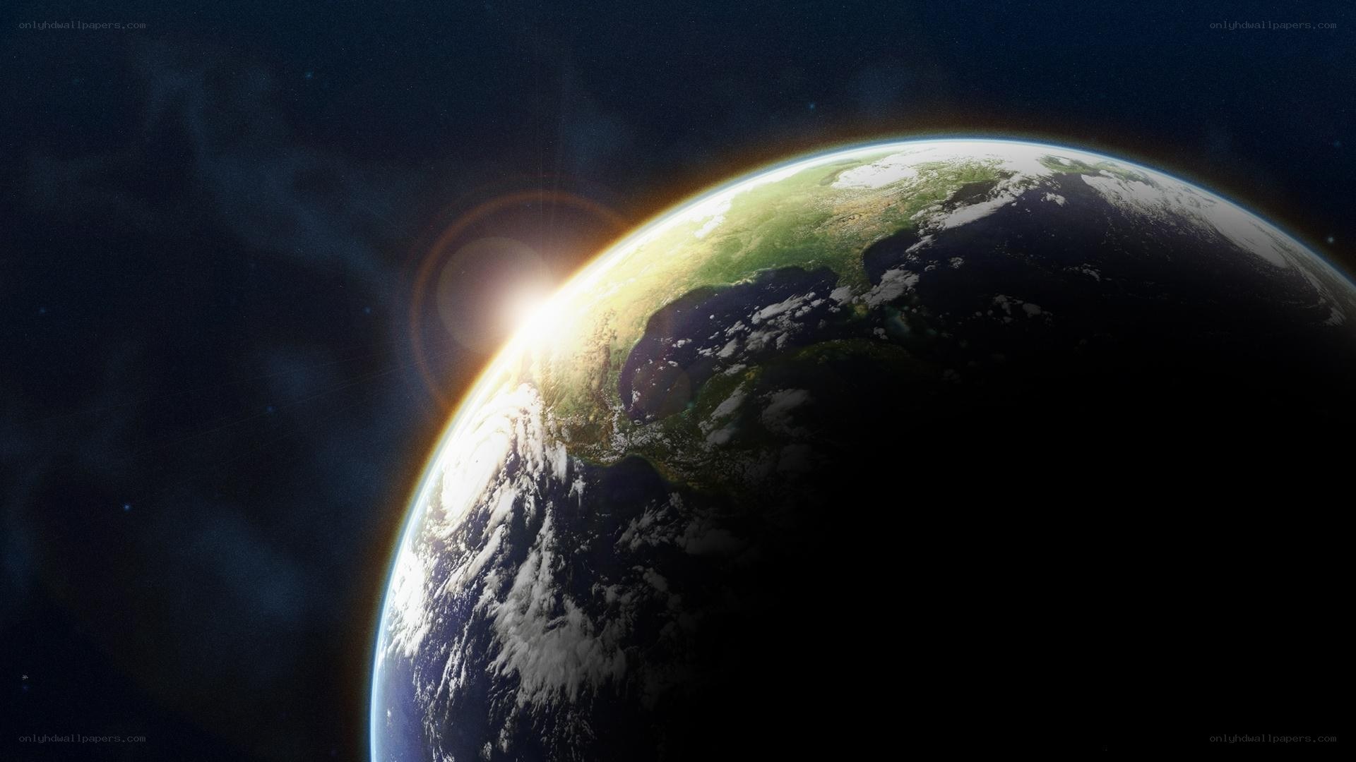 Earth from space at sunrise