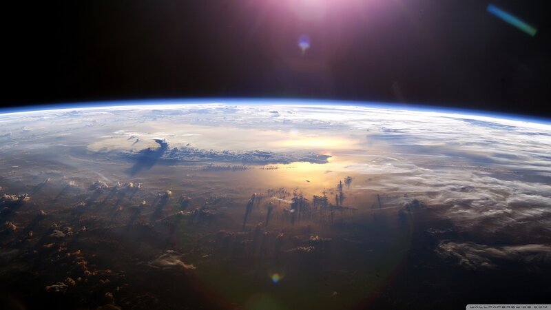 Earth from space at sunrise
