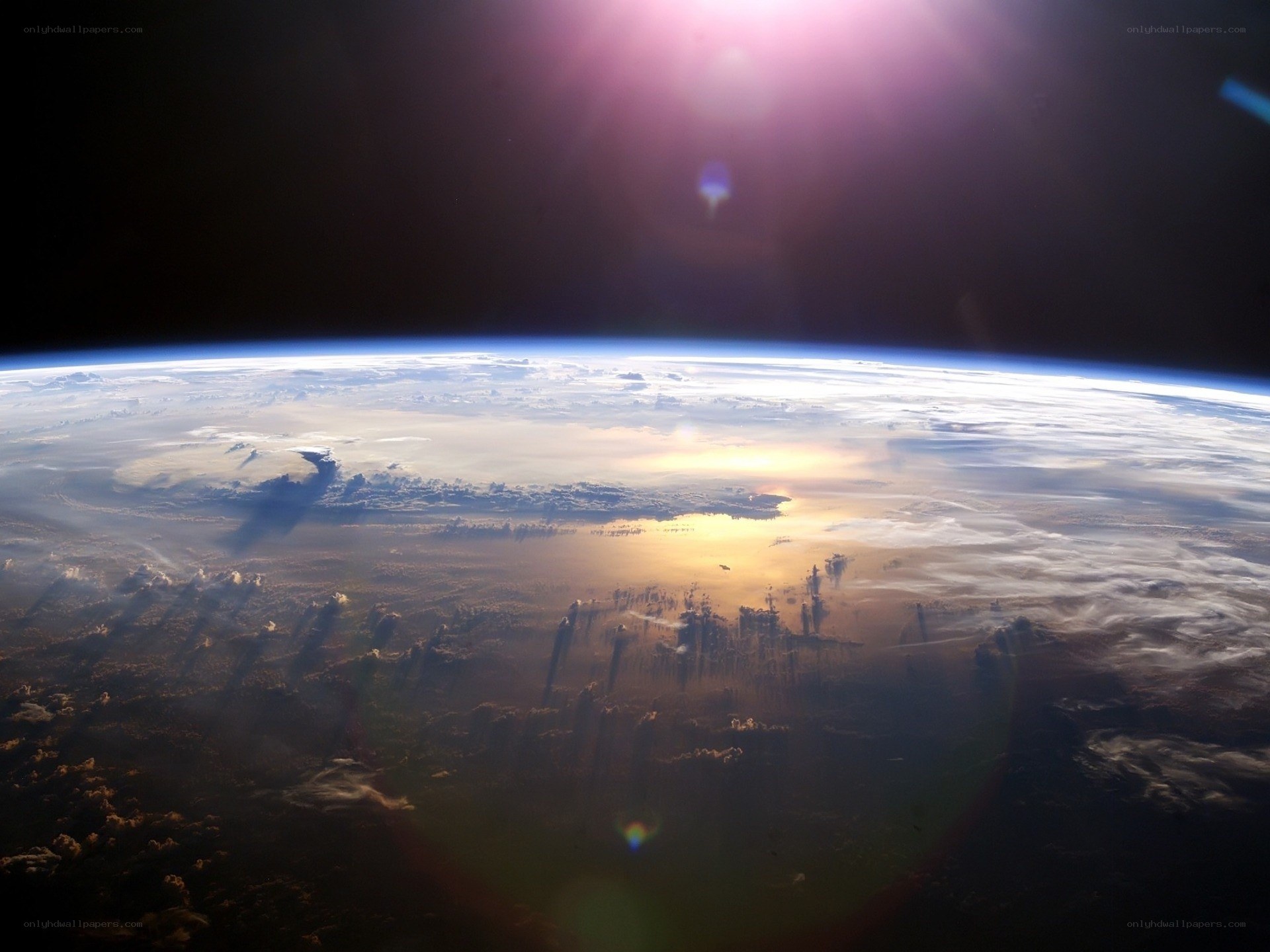 Earth from space at sunrise
