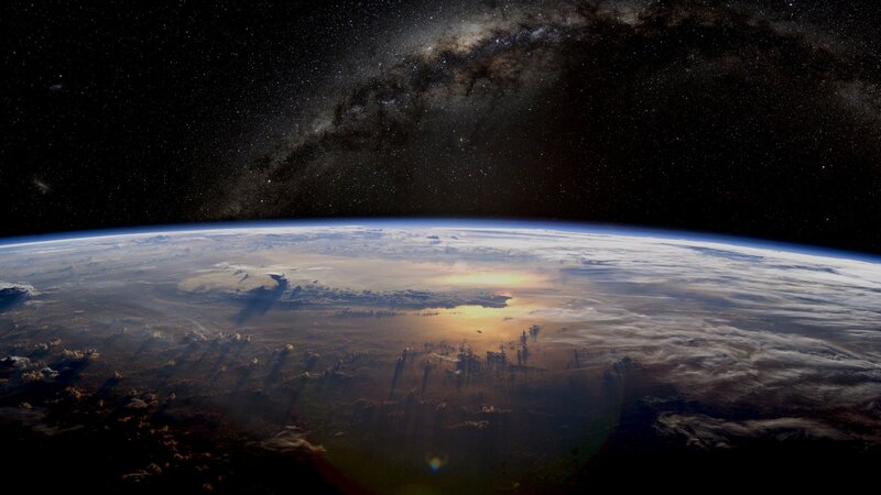 Earth from space at sunrise