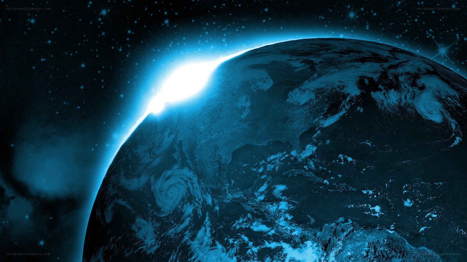 Earth from space at sunrise