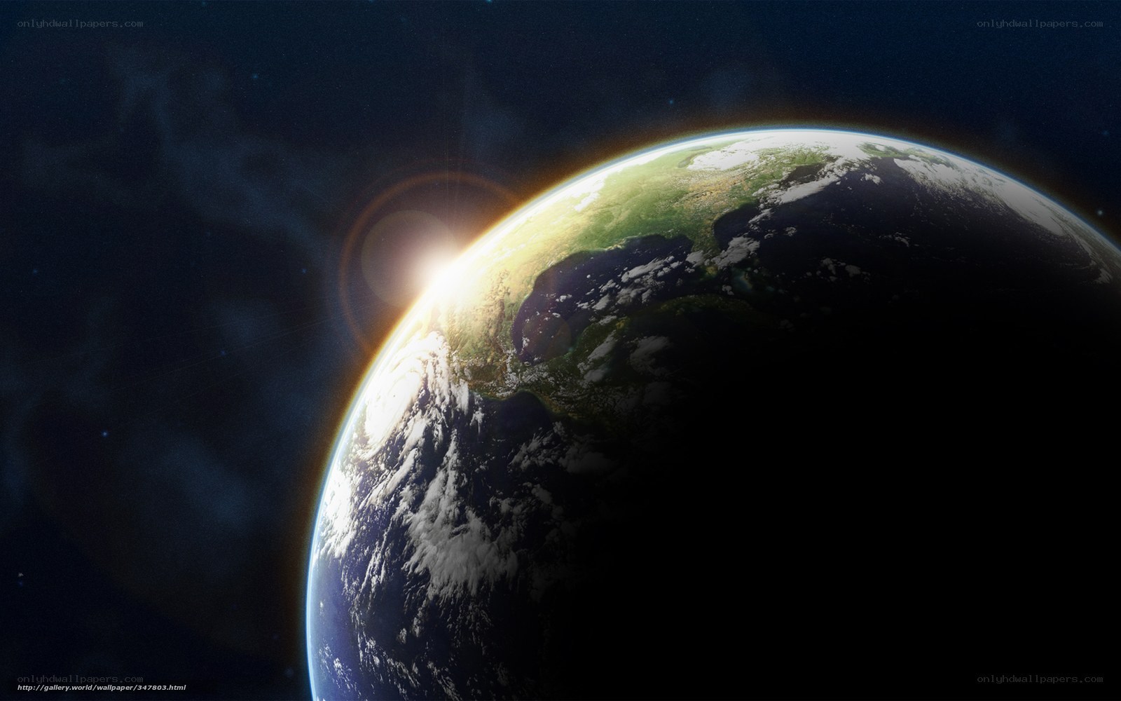Earth from space at sunrise