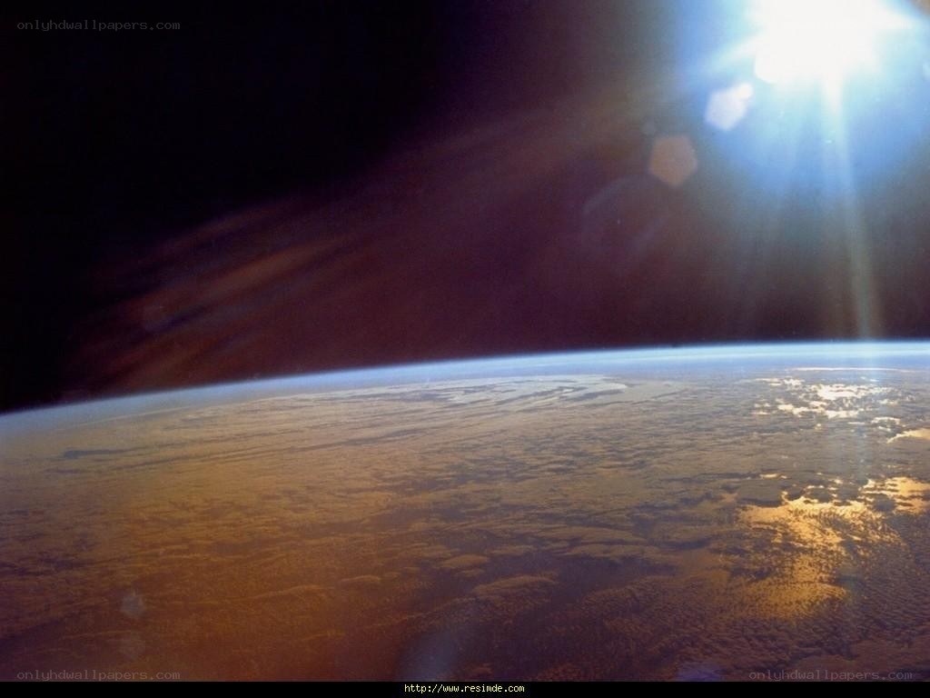 Earth from space at sunrise