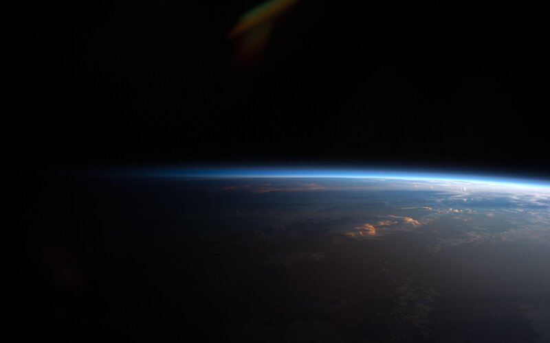 Earth from space at sunrise