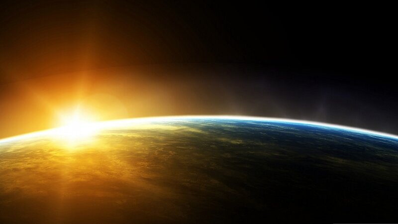 Earth from space at sunrise