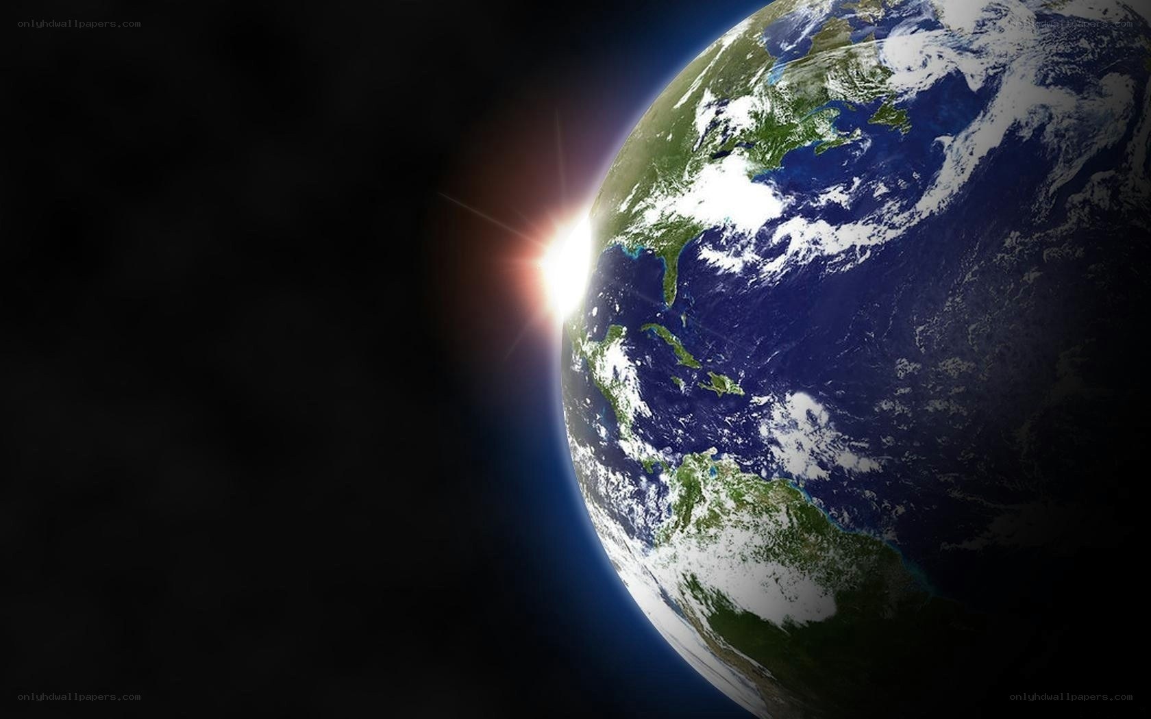 Earth from space at sunrise