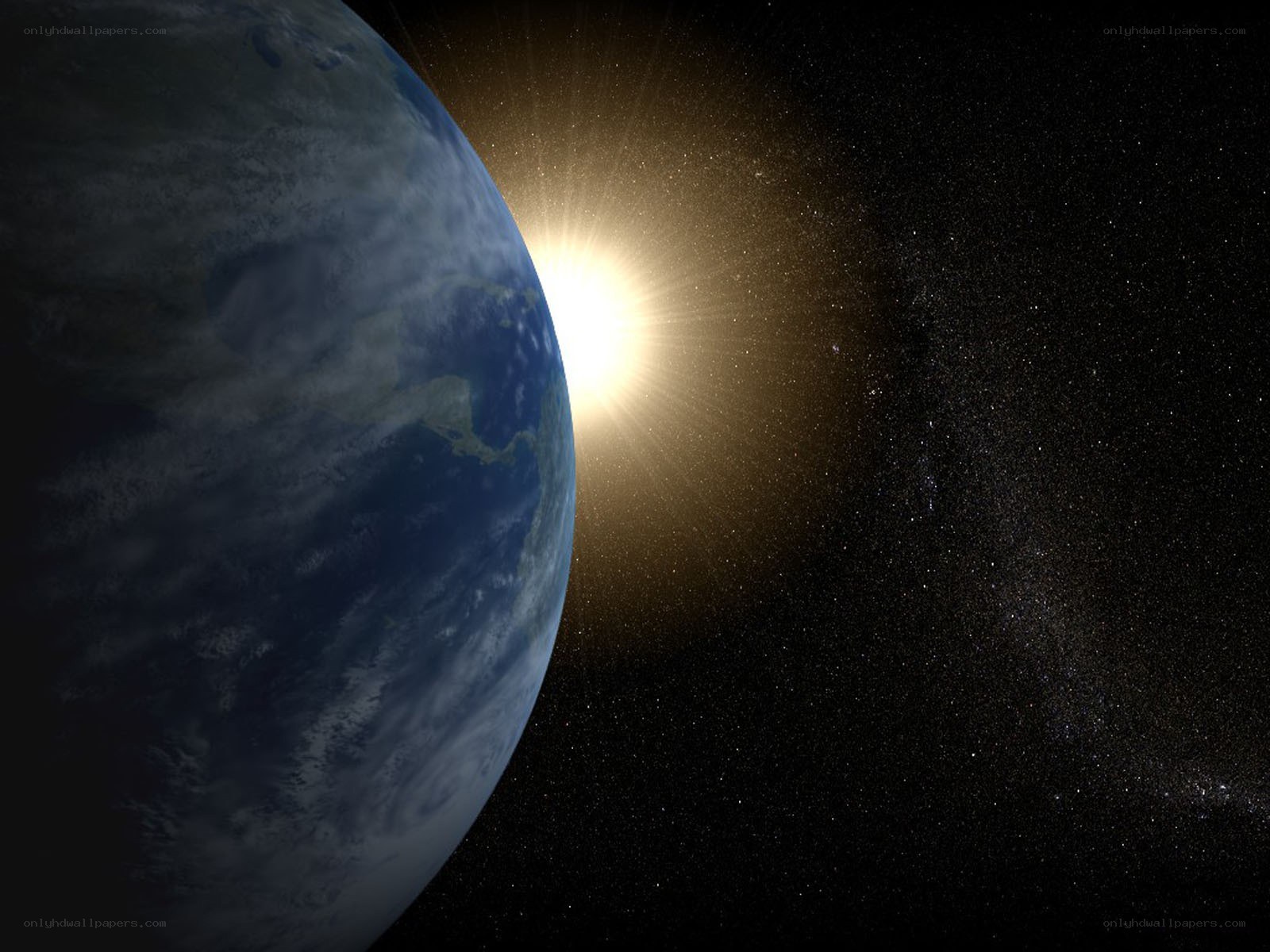 Earth from space at sunrise