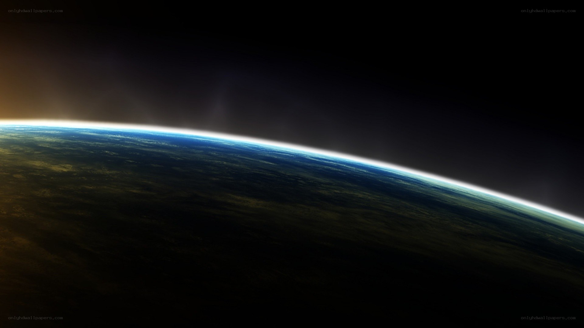 Earth from space at sunrise