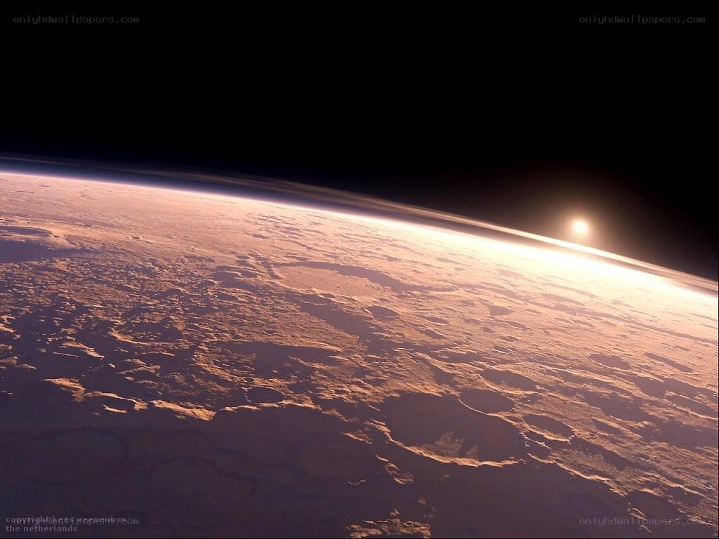 Earth from space at sunrise