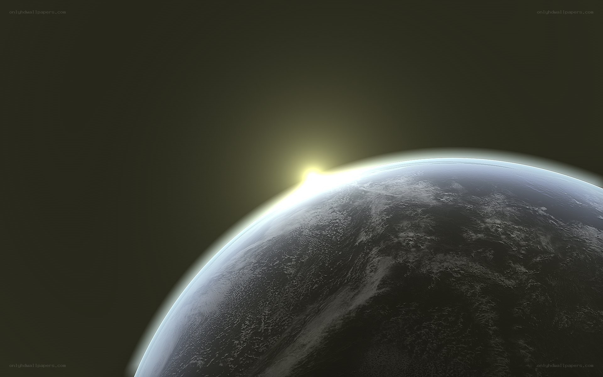 Earth from space at sunrise