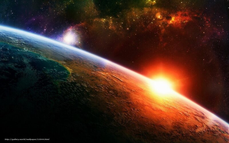 Earth from space at sunrise
