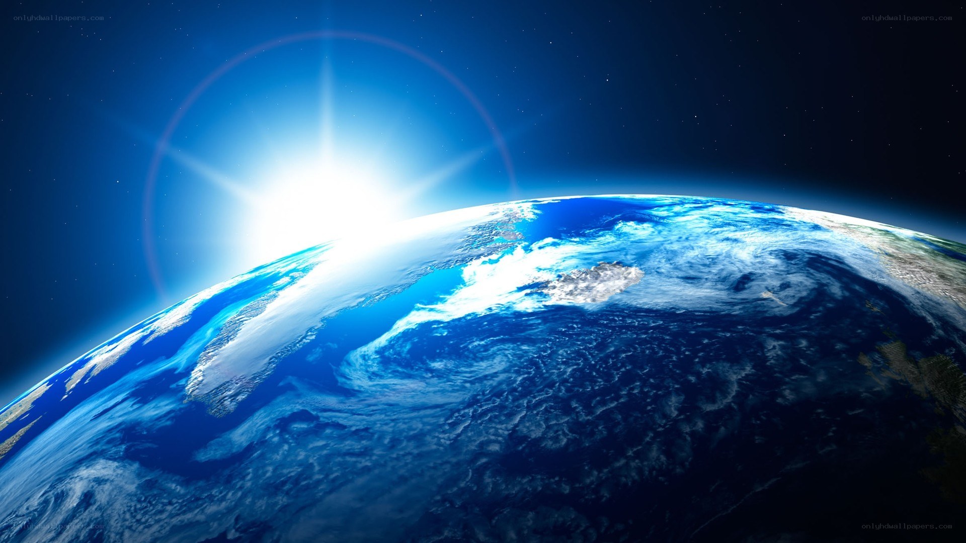 Earth from space at sunrise