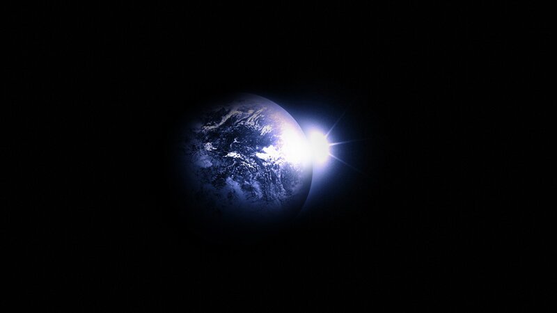 Earth from space at sunrise