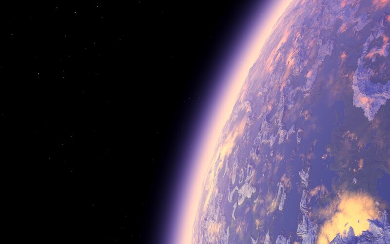 Earth from space at sunrise