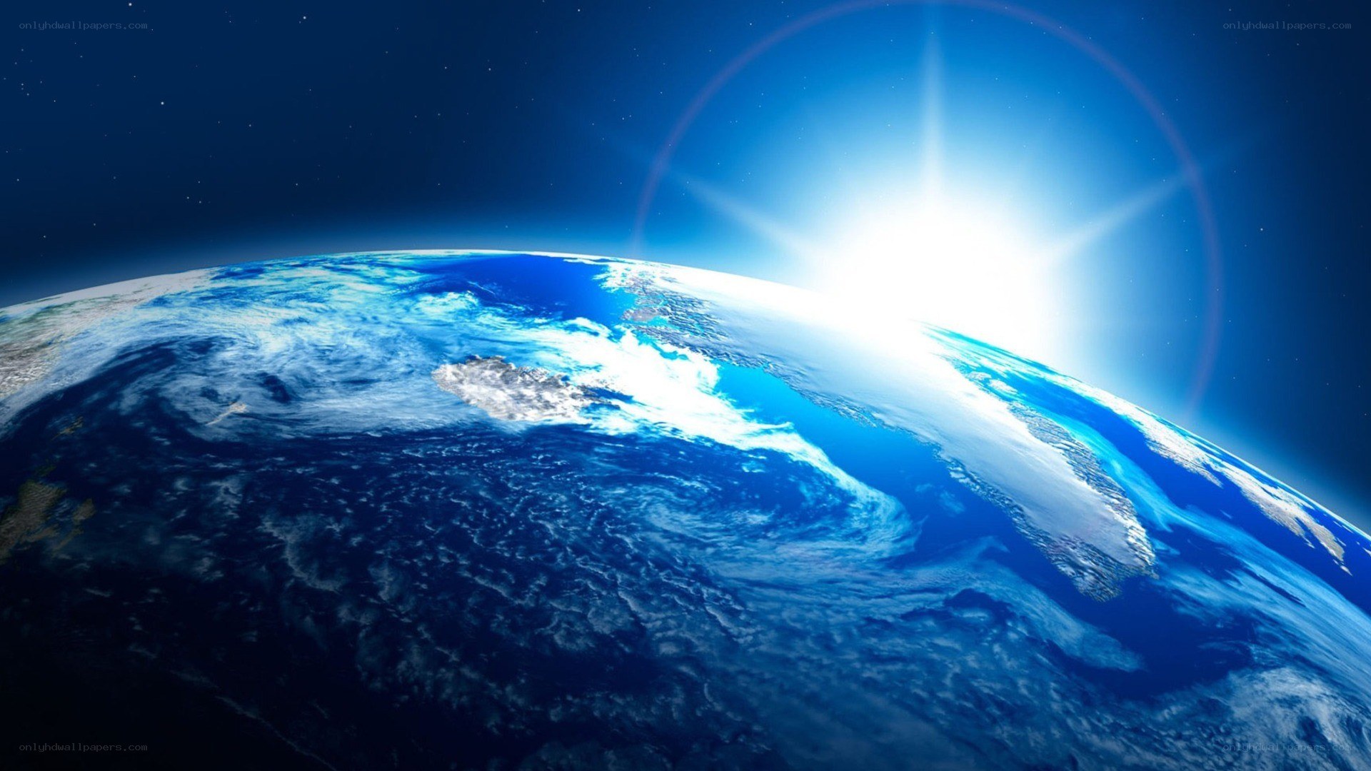 Earth from space at sunrise