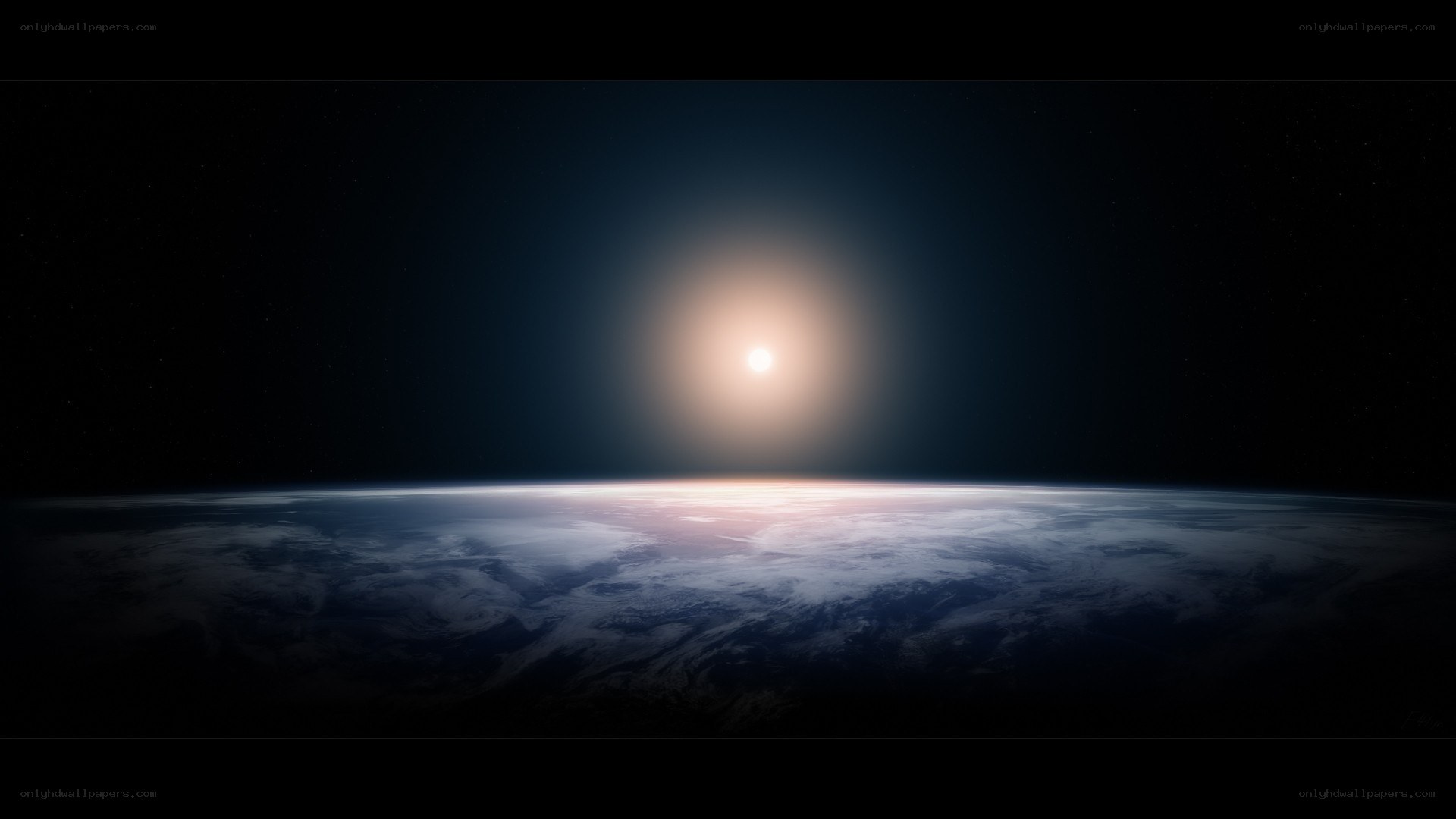 Earth from space at sunrise