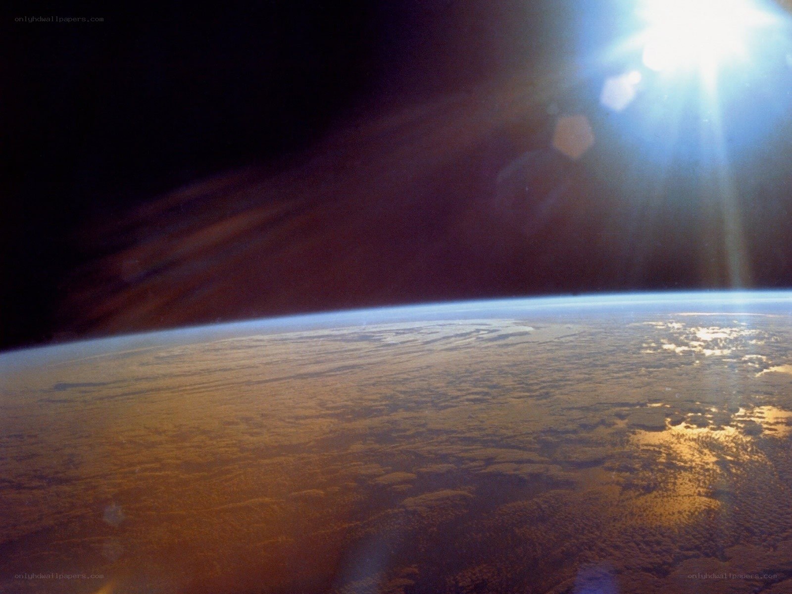 Earth from space at sunrise