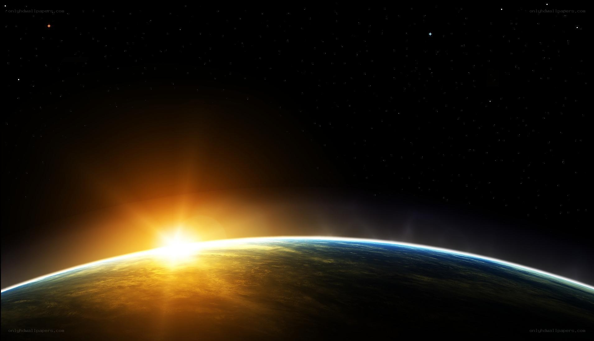 Earth from space at sunrise