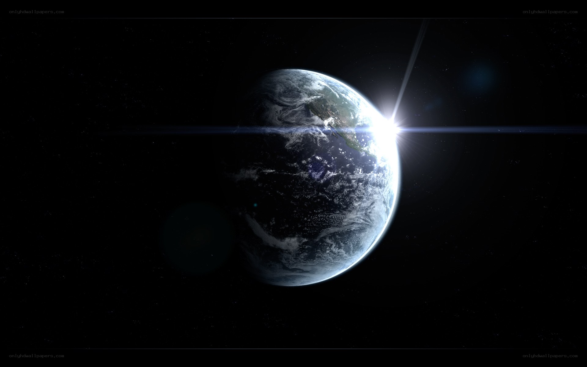 Earth from space at sunrise