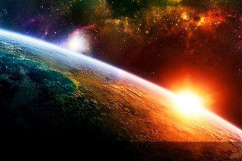 Earth from space at sunrise