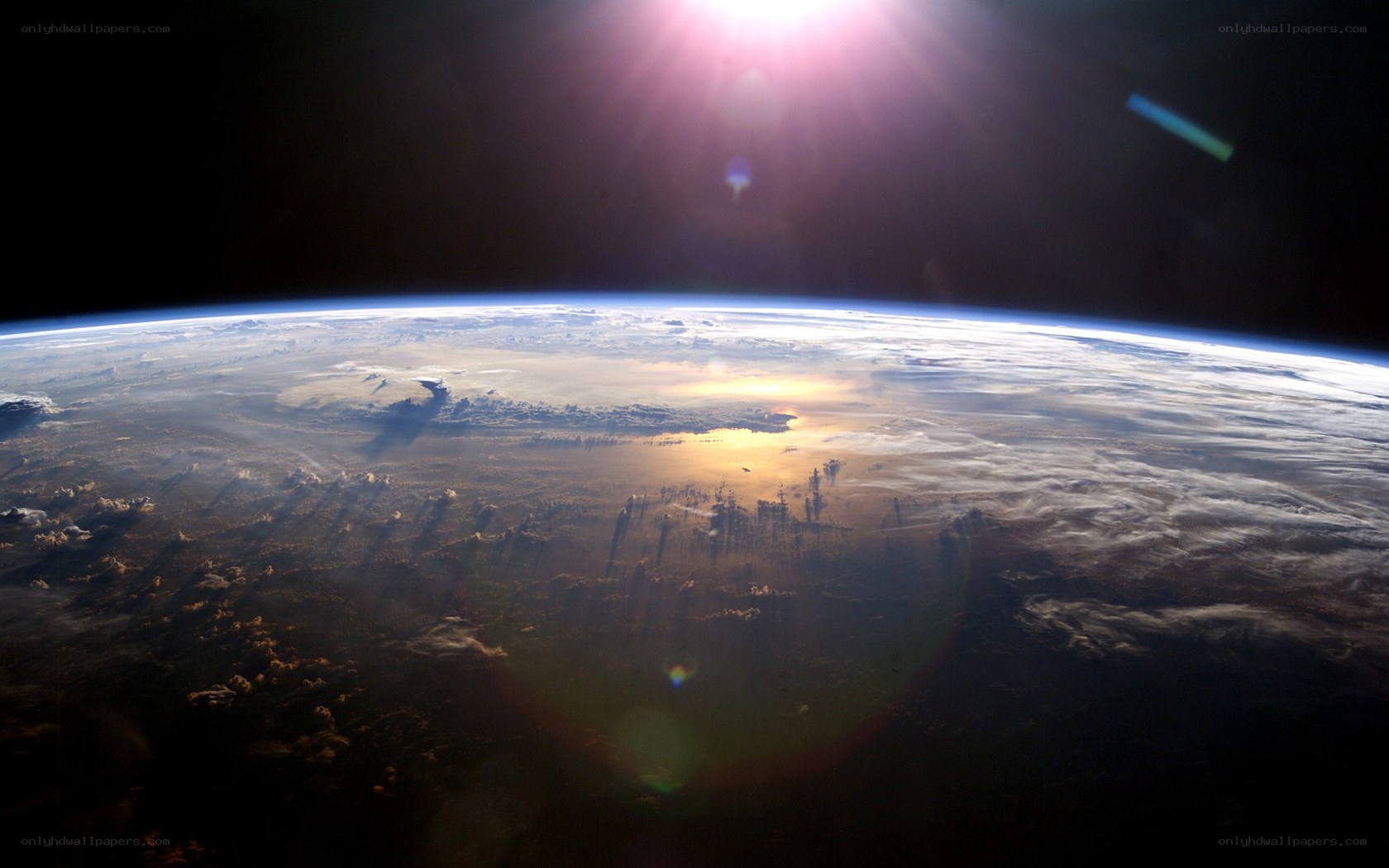 Earth from space at sunrise