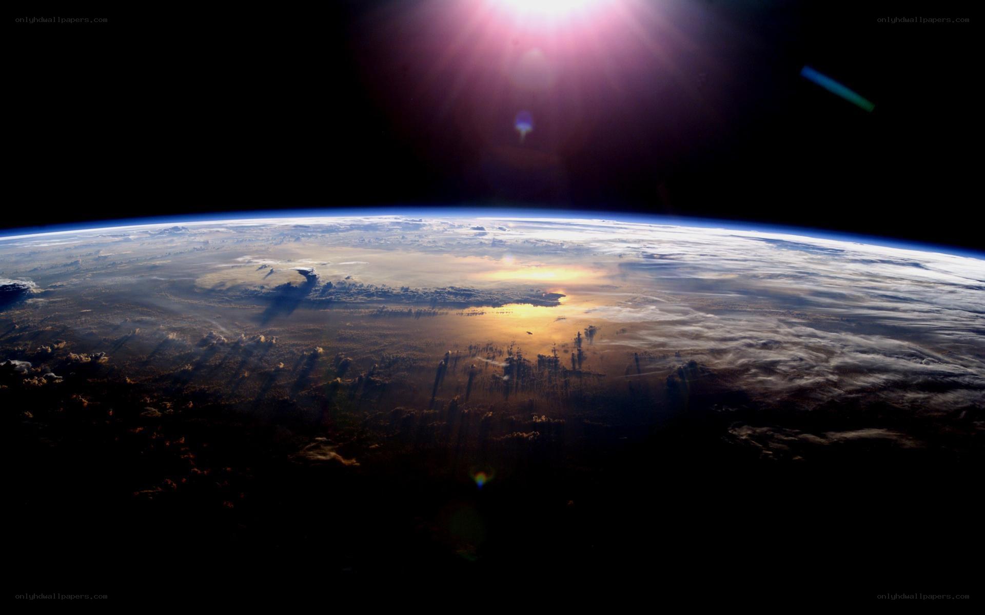 Earth from space at sunrise