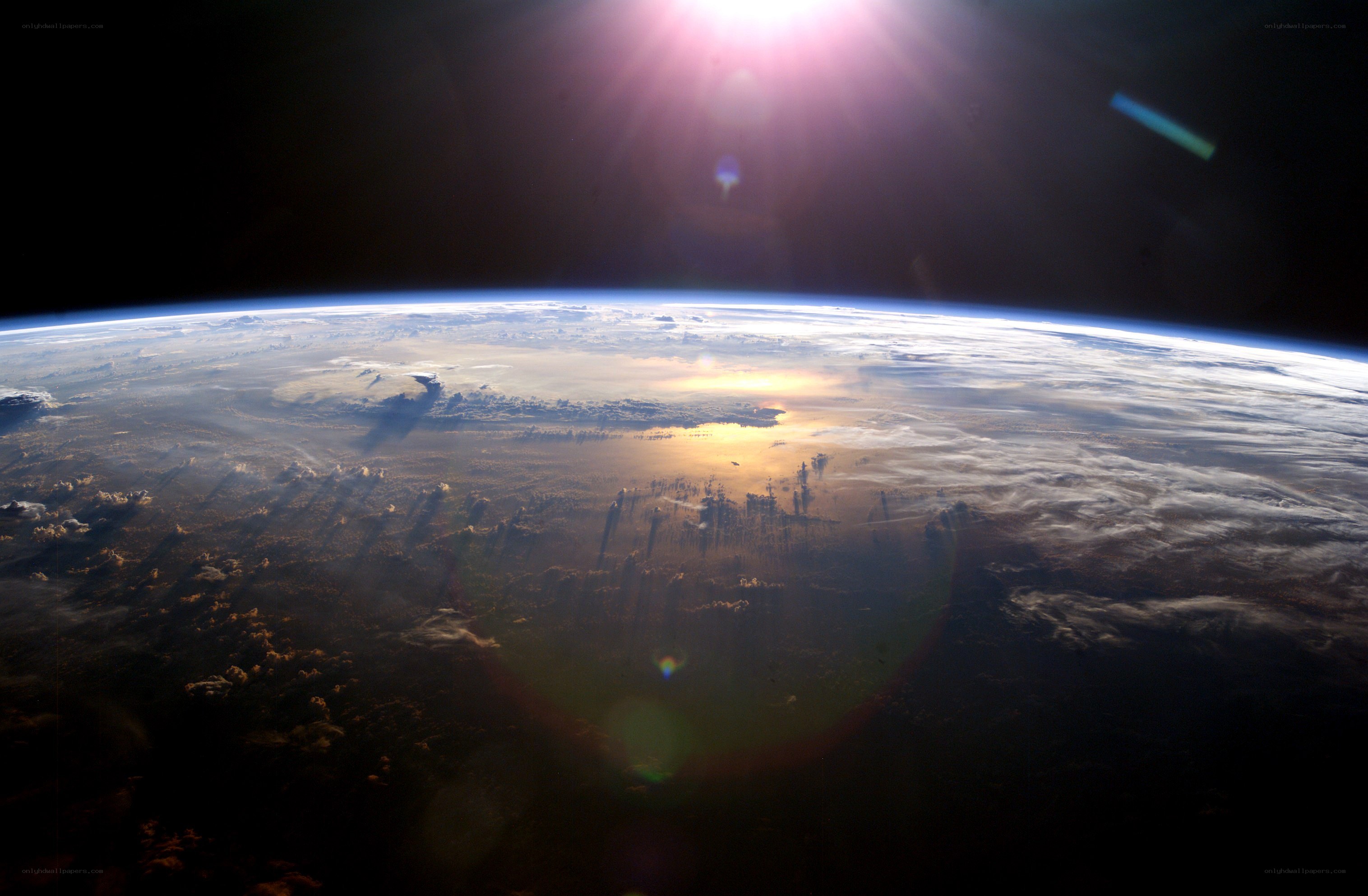 Earth from space at sunrise