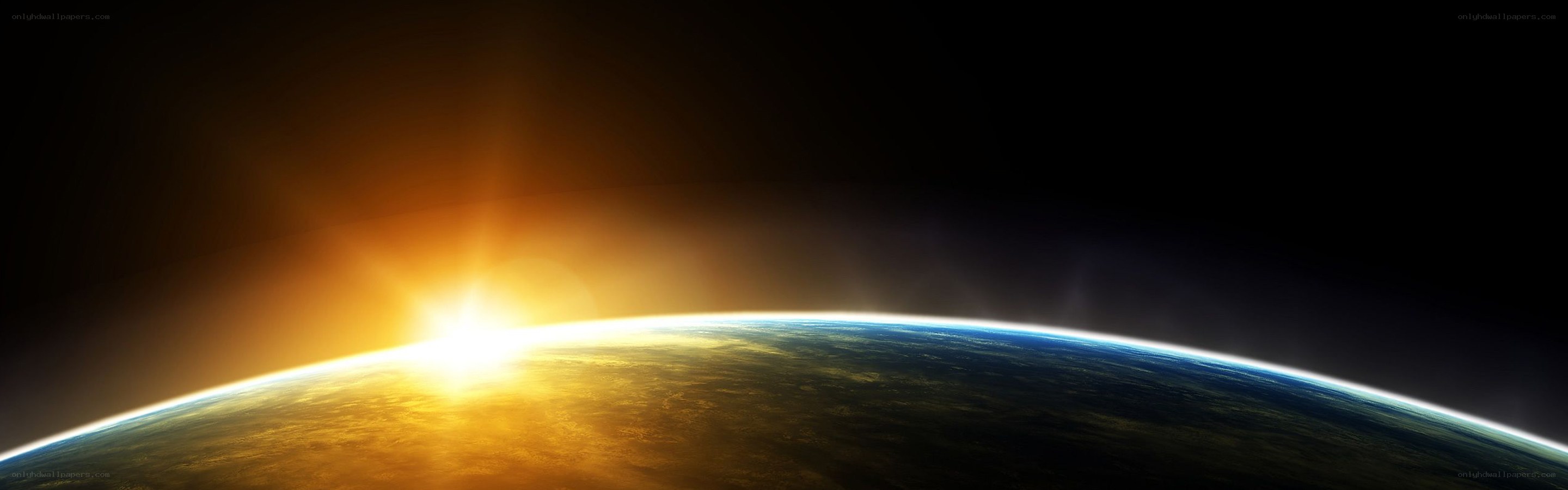 Earth from space at sunrise