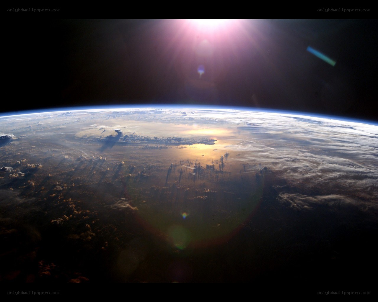 Earth from space at sunrise