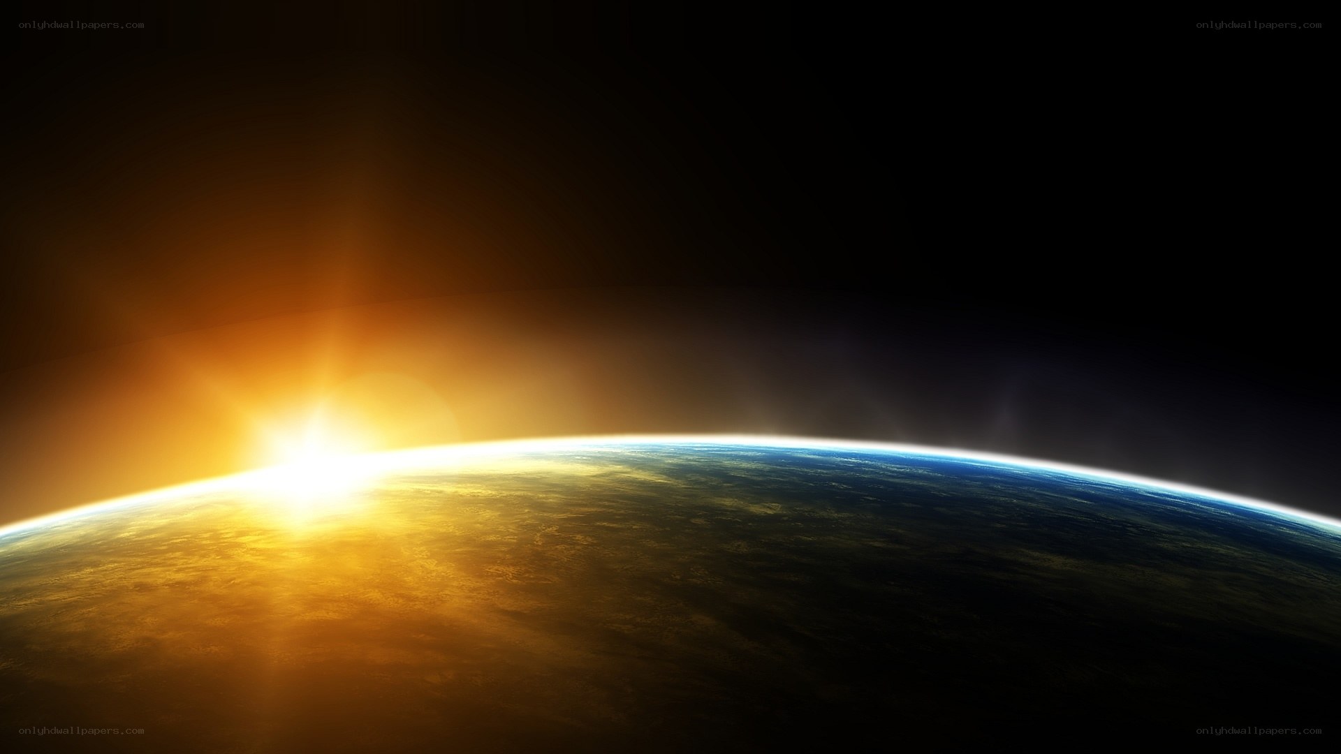 Earth from space at sunrise