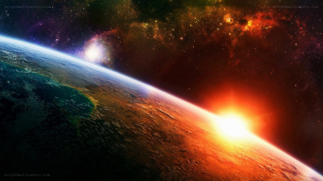 Earth from space at sunrise