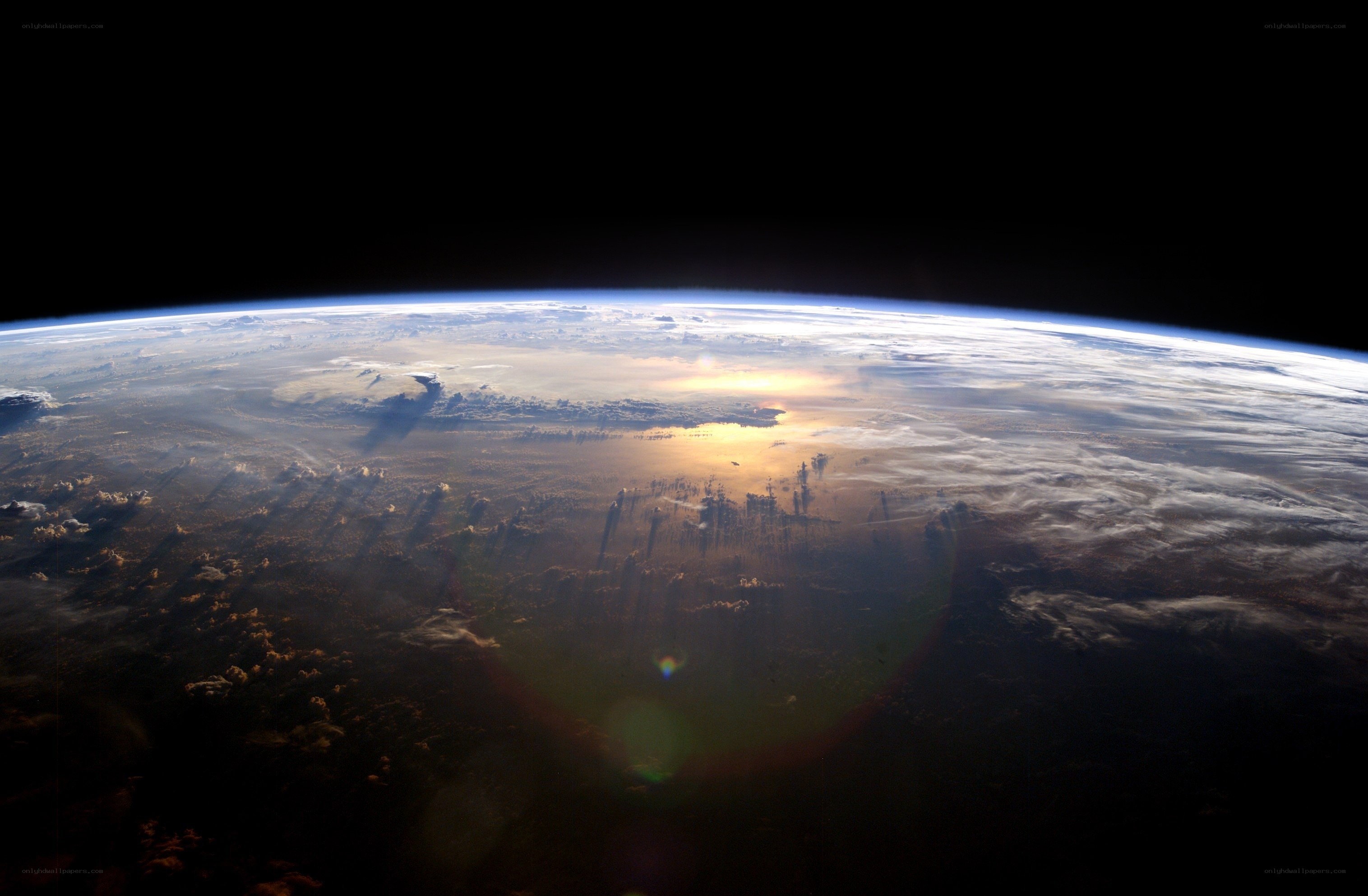 Earth from space at sunrise