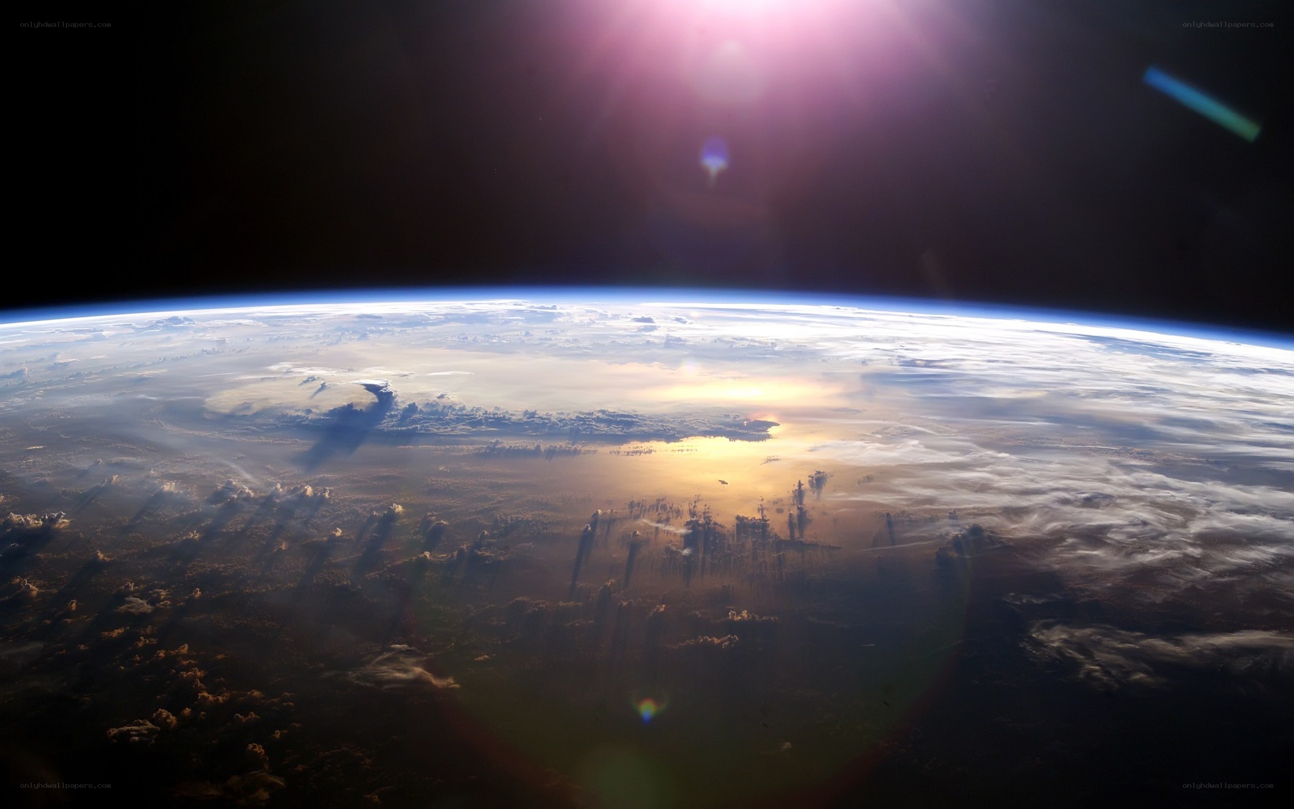 Earth from space at sunrise