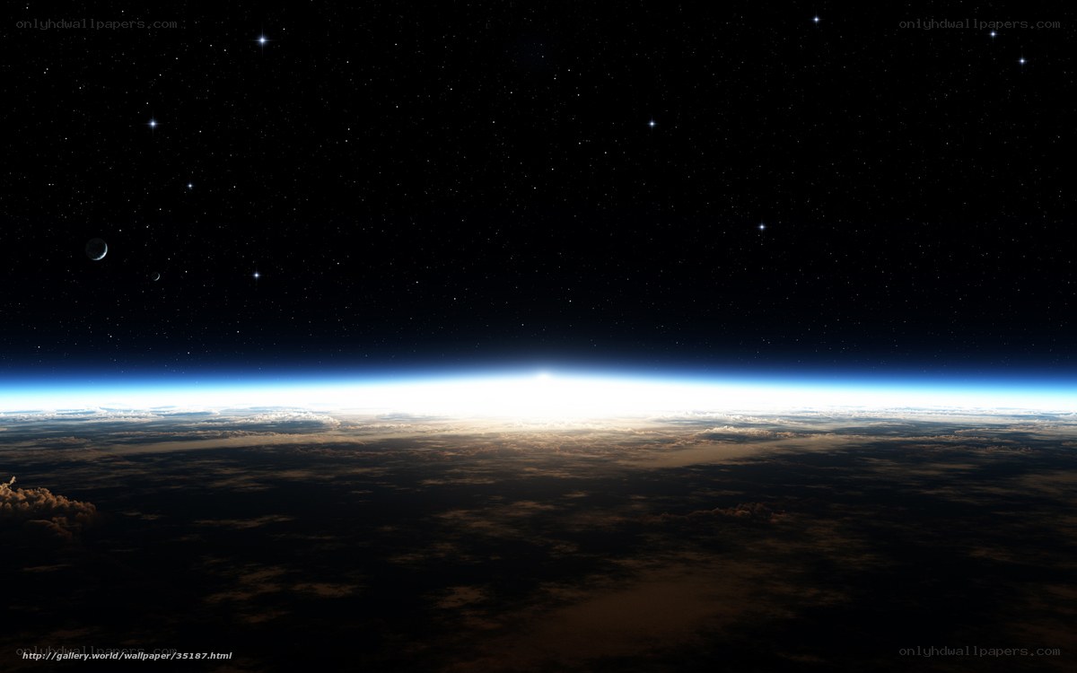 Earth from space at sunrise