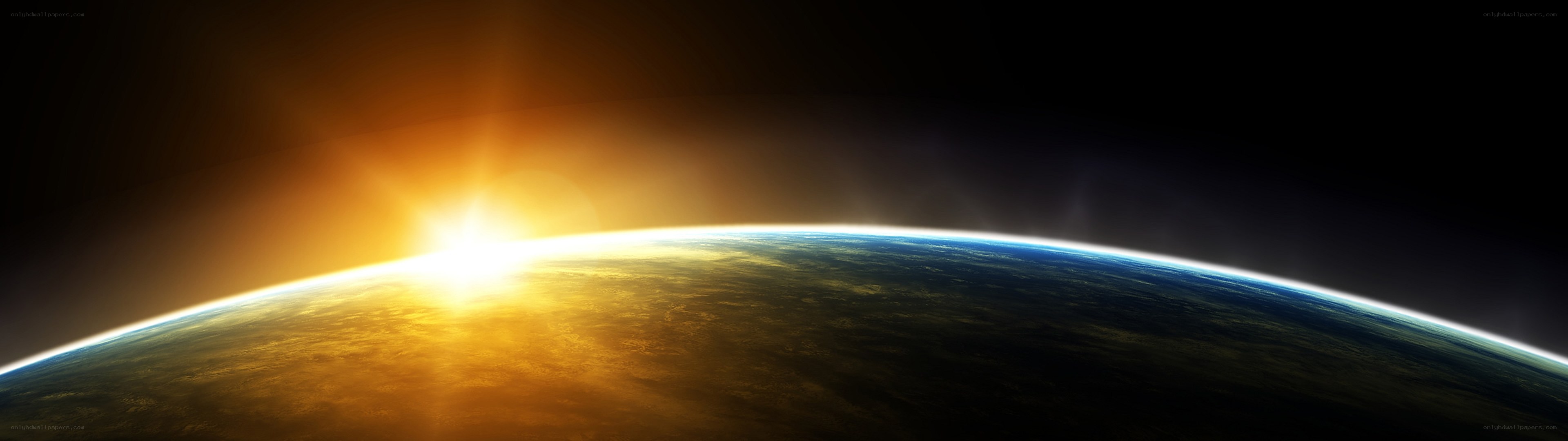 Earth from space at sunrise